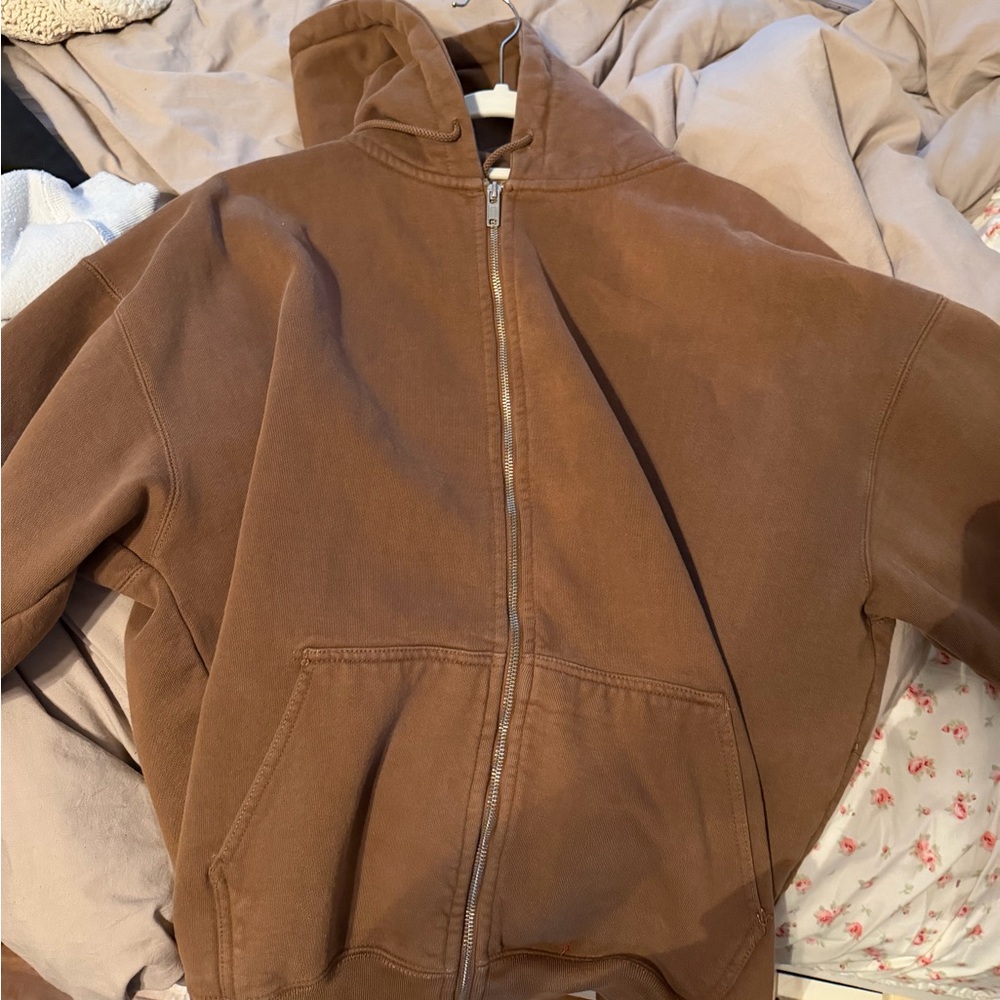 Brown brandy Melville zip up one size